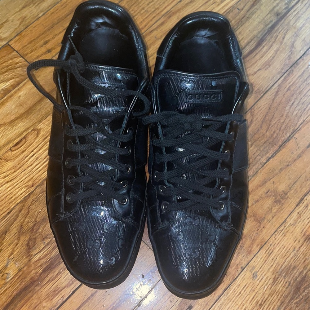 MEN'S 227988 black GG GUCCISSIMA IMPRIME Designer SNEAKERS shoes